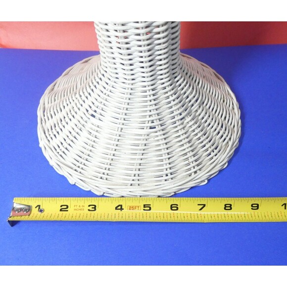 White Wicker Mannequin Head Hat Stand Display Vintage MCM 19" Tall Long Neck - Picture 14 of 14